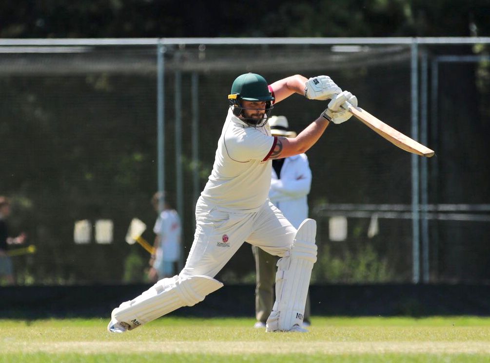 Plymouth CS&R batter Nathan Lister – smashed Ipplepen's bowling for 106 off 71 balls<br>credit: Al Stewart