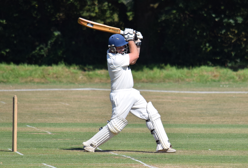 Tavistock's Rhys Davies on the way to 55 not out against Stoke Gabriel<br>credit: Conrad Sutcliffe - no re-use without copyright owner's consent
