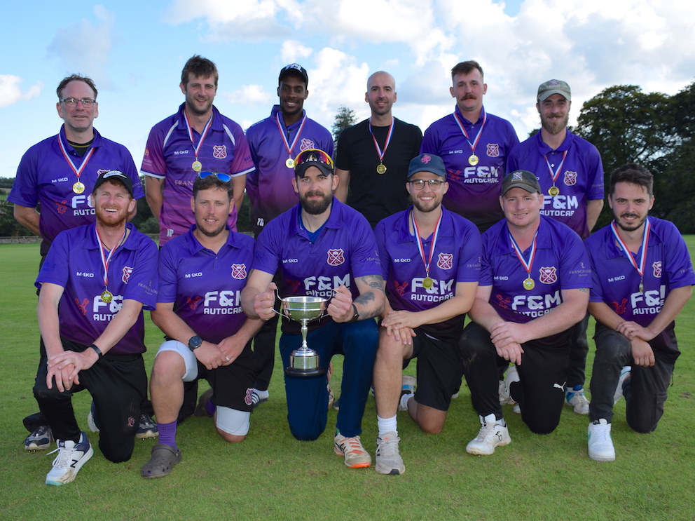 The cup-winning Cullompton team after they had defeated Stoke Gabriel by eight wickets in the final